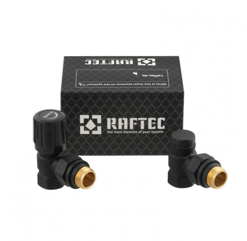 Комплект запірних Клапанів Кутовий ЧорнийRAFTEC (DKU11=B)