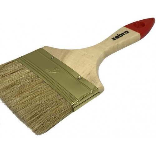 Пензель плоский 4 щетина 40 деревяна ручка ZEBRA