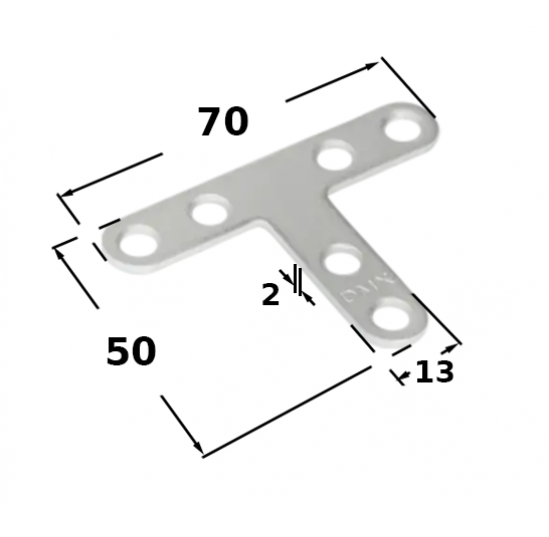 З'єднувач "Е-типу" Domax 70*50*13*2 n=10 (652-02)