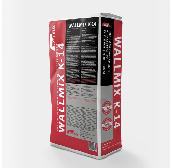 КЛЕЙ ДЛЯ ПЛИТКИ ДЛЯ КЕРАМОГРАНІТА ТА ПІДЛОГ З ПІДІГРІВОМ WALLMIX K-14