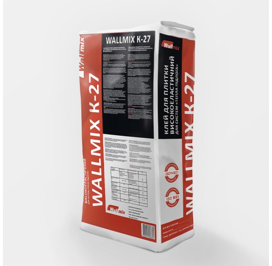  КЛЕЙ ДЛЯ ПЛИТКИ ВИСОКОЕЛАСТИЧНИЙ WALLMIX К-27