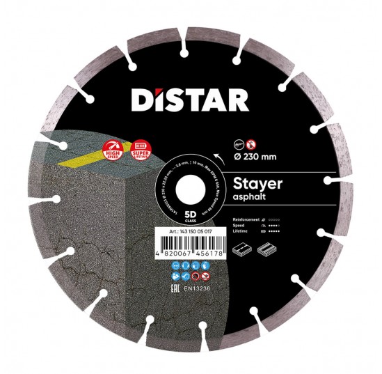 Круг алмазний відрізний 230*2,6/1.8*10*22,23-16- HIT STAYER  Distar (14315005017)