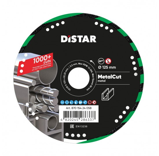 Круг алмазний відрізний 125*1,5/1,2x2,5x22,2 1A1R Metal CUT Distar (87015424058)