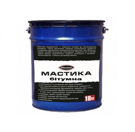 Мастика бітумно-каучукова (відро 20л) sferaizol