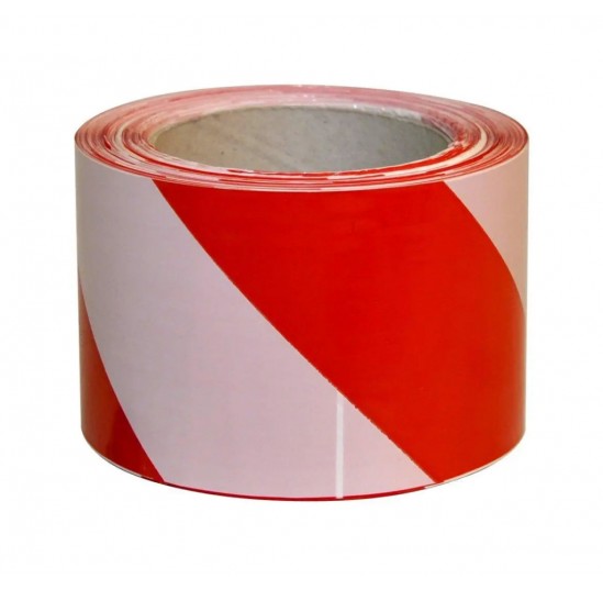 Стрічка сигнальна червоно-біла 75*100