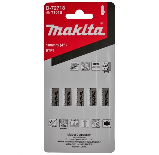 Пилка лобзикова Т101B (дерево - рівне пропилювання) MAKITA (уп.5) (D-72718)