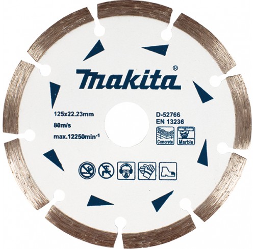 Алмазний диск по бетону та мармуру сегмент 125x22.23 мм Makita (D-52766)