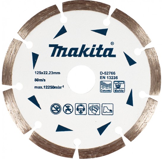 Алмазний диск по бетону та мармуру сегмент 125x22.23 мм Makita (D-52766)