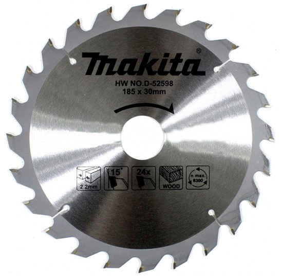Пила дискова 185*30мм*24Т ТСТ по дереву MAKITA (D-52598)