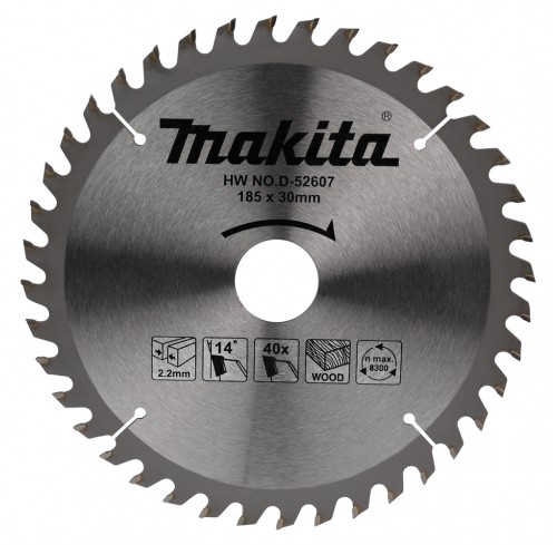 Пила дискова 185*30мм*40Т ТСТ по дереву MAKITA (D-52607)