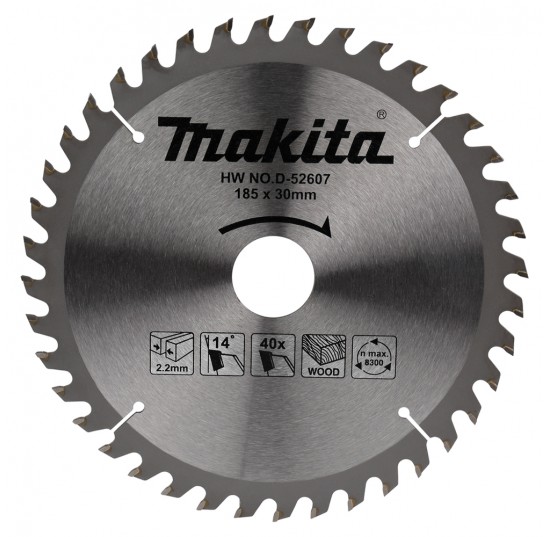 Пила дискова 185*30мм*40Т ТСТ по дереву MAKITA (D-52607)