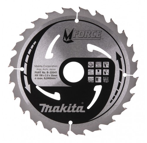 Пила дискова 190*30мм*24Т по дереву MForce MAKITA (B-32041)