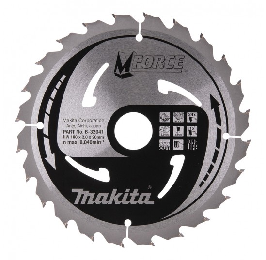 Пила дискова 190*30мм*24Т по дереву MForce MAKITA (B-32041)