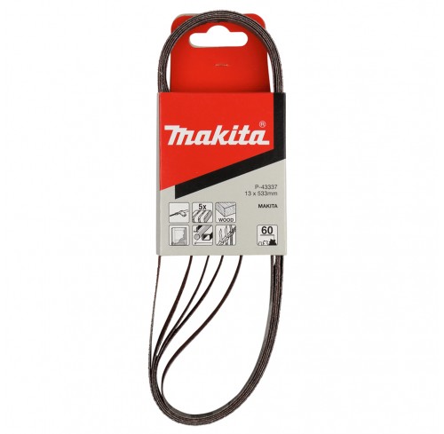 Набір шліфувальних стрічок 13х533 мм К60 (5 шт.) MAKITA (P-43337)
