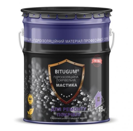 ІЗОФАСТ Мастика гідроізоляційна покрівельна BITUGUM 18кг