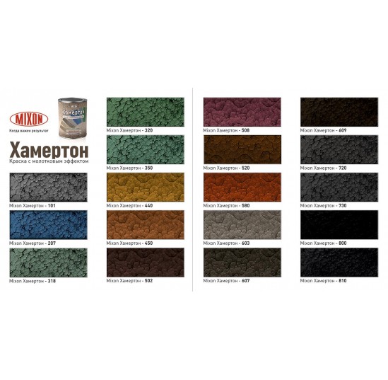 Фарба молоткова MIXON 800 чорна 0,75 кг