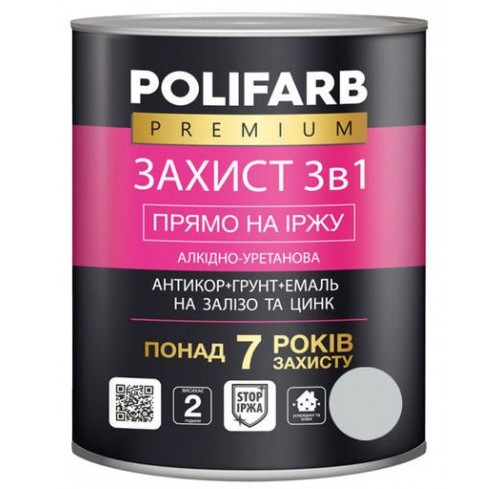 Емаль захист 3 в 1 св.сіра 2,5 (Поліф)