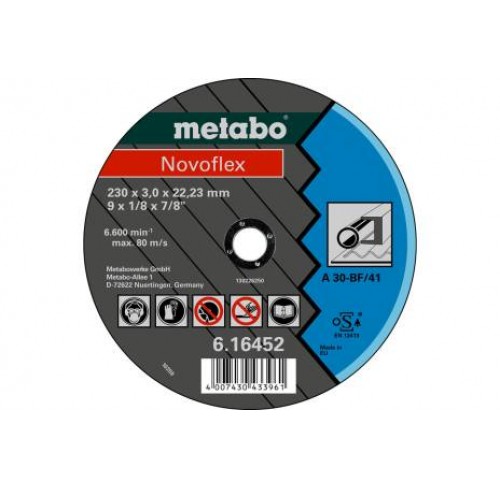 Круг відрізний по мет,230*3,0 х22 сталь МЕТАБО Novoflex (616452000)