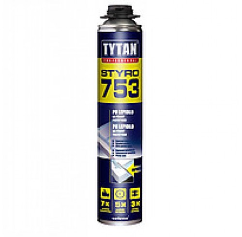 Піна-клей монтажний 750мл Tytan 02 Styro 753 проф.