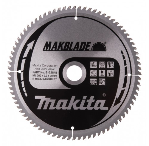 Пила дискова 260*30мм*80Т по дереву MAKBlade MAKITA (B-32845)