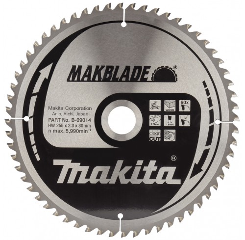 Пила дискова 255*30мм*60Т по дереву MAKBlade MAKITA (B-09014)